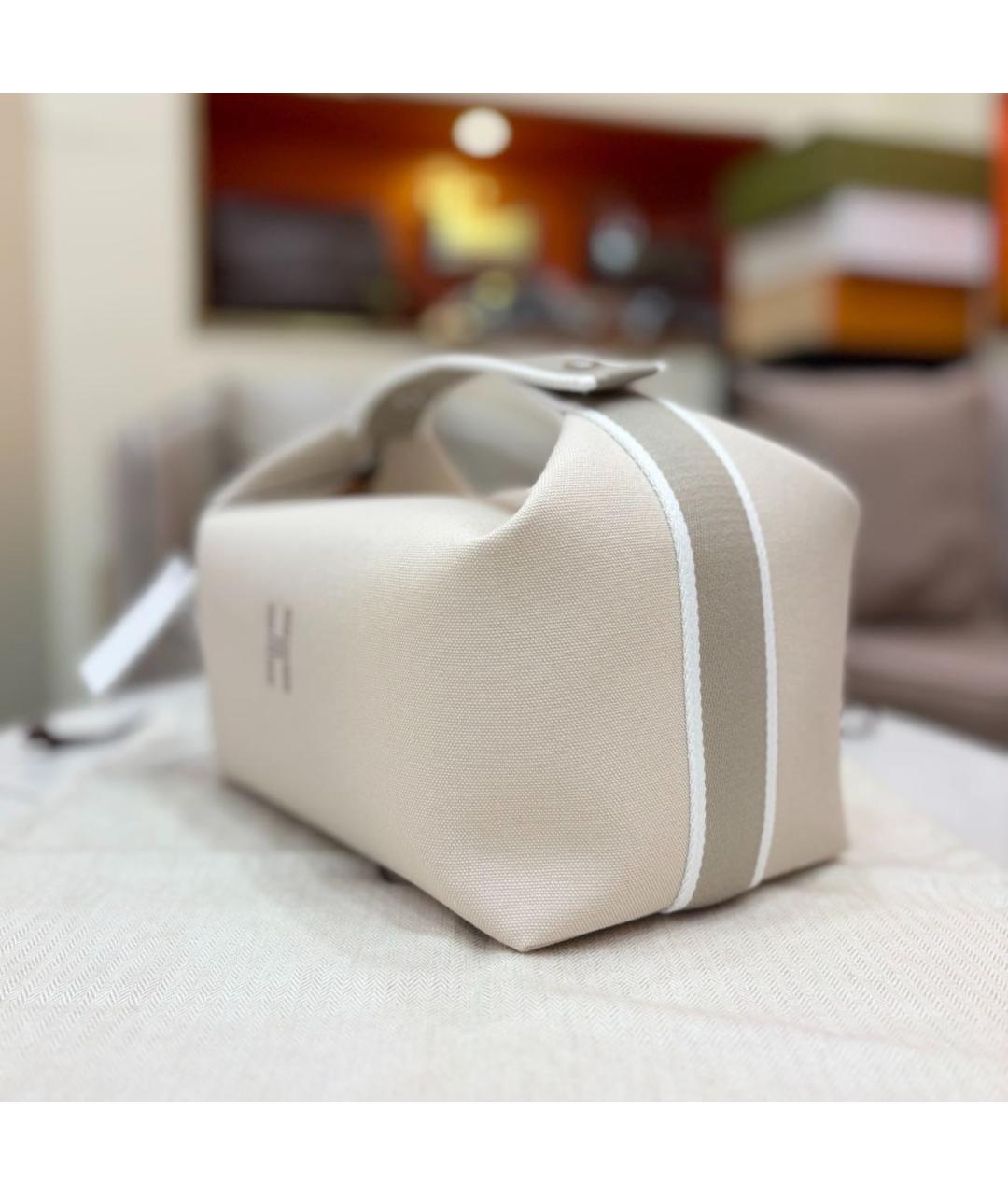 HERMES Бежевая косметичка, фото 4