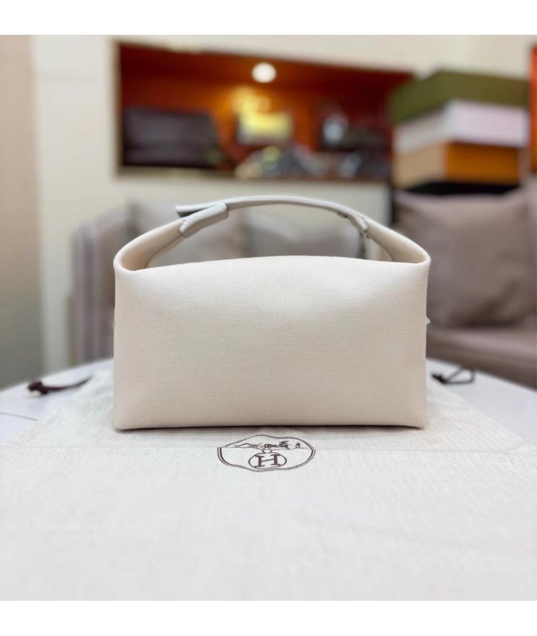 HERMES Бежевая косметичка, фото 3