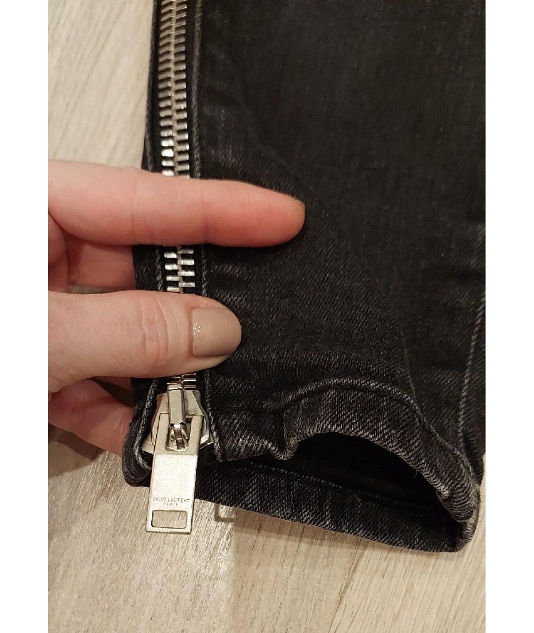 SAINT LAURENT Черные хлопковые джинсы слим, фото 5