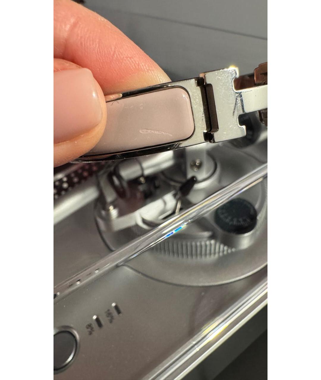 HERMES Розовый металлический браслет, фото 3