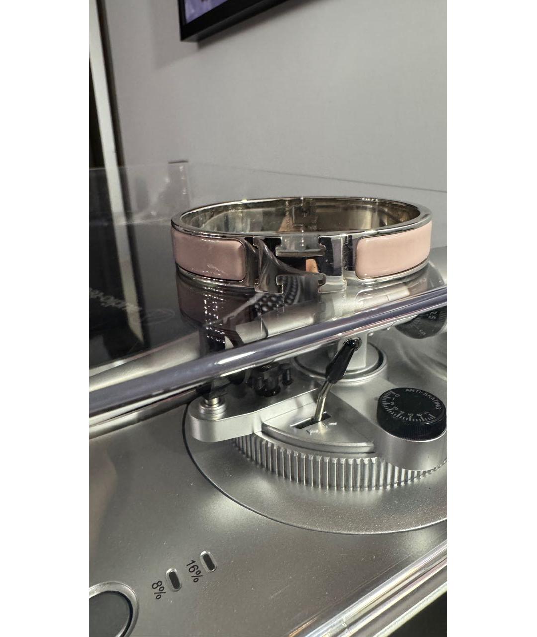 HERMES Розовый металлический браслет, фото 6