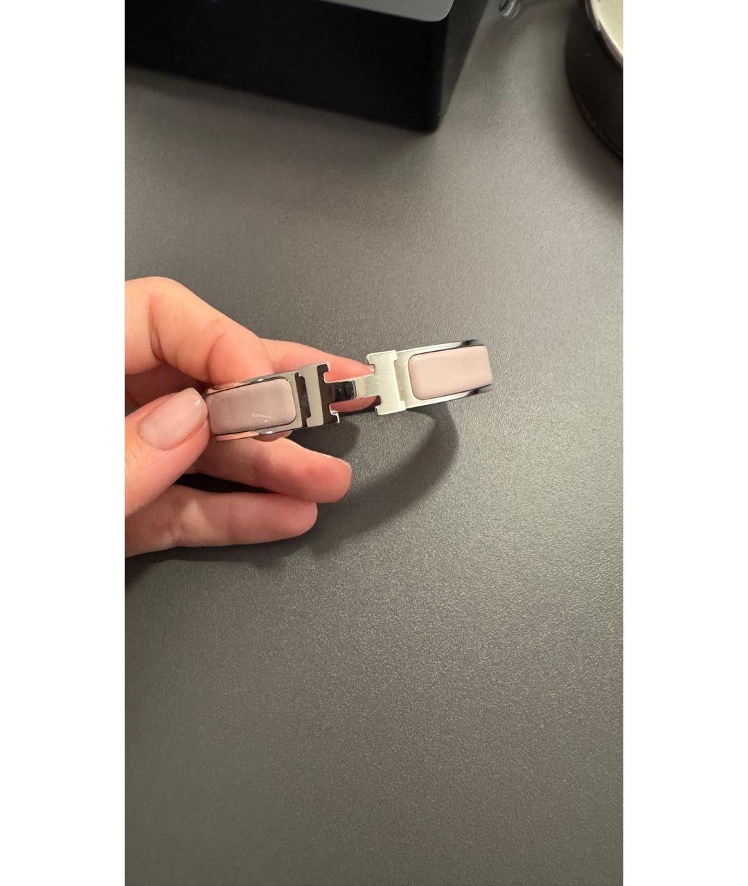 HERMES Розовый металлический браслет, фото 2