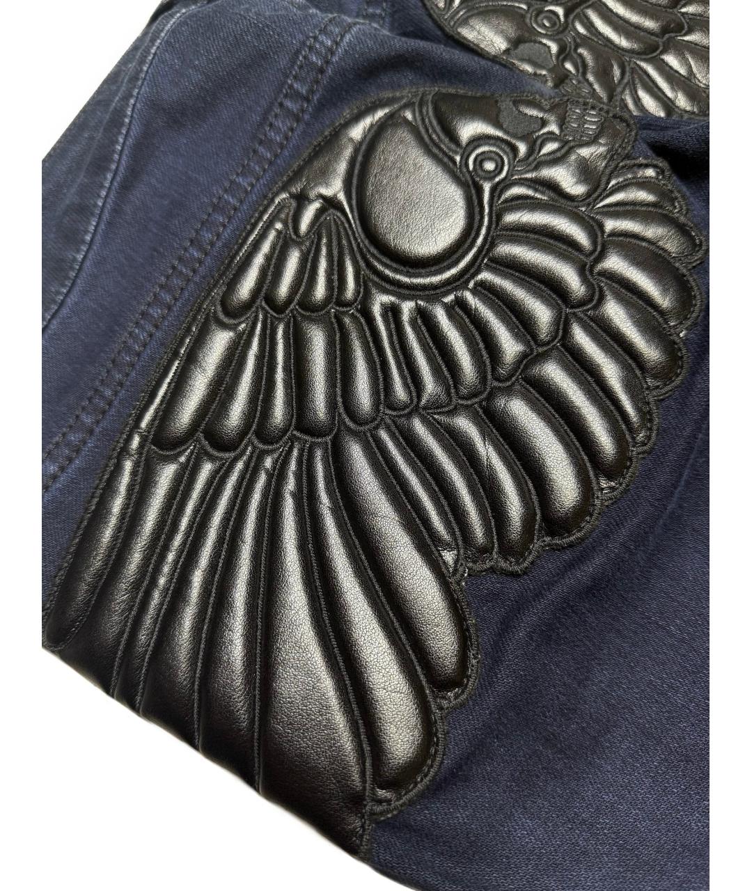 ALEXANDER MCQUEEN Темно-синие хлопко-эластановые джинсы клеш, фото 7