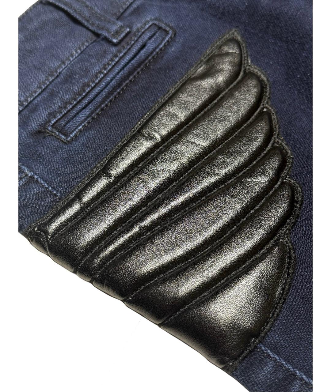 ALEXANDER MCQUEEN Темно-синие хлопко-эластановые джинсы клеш, фото 6