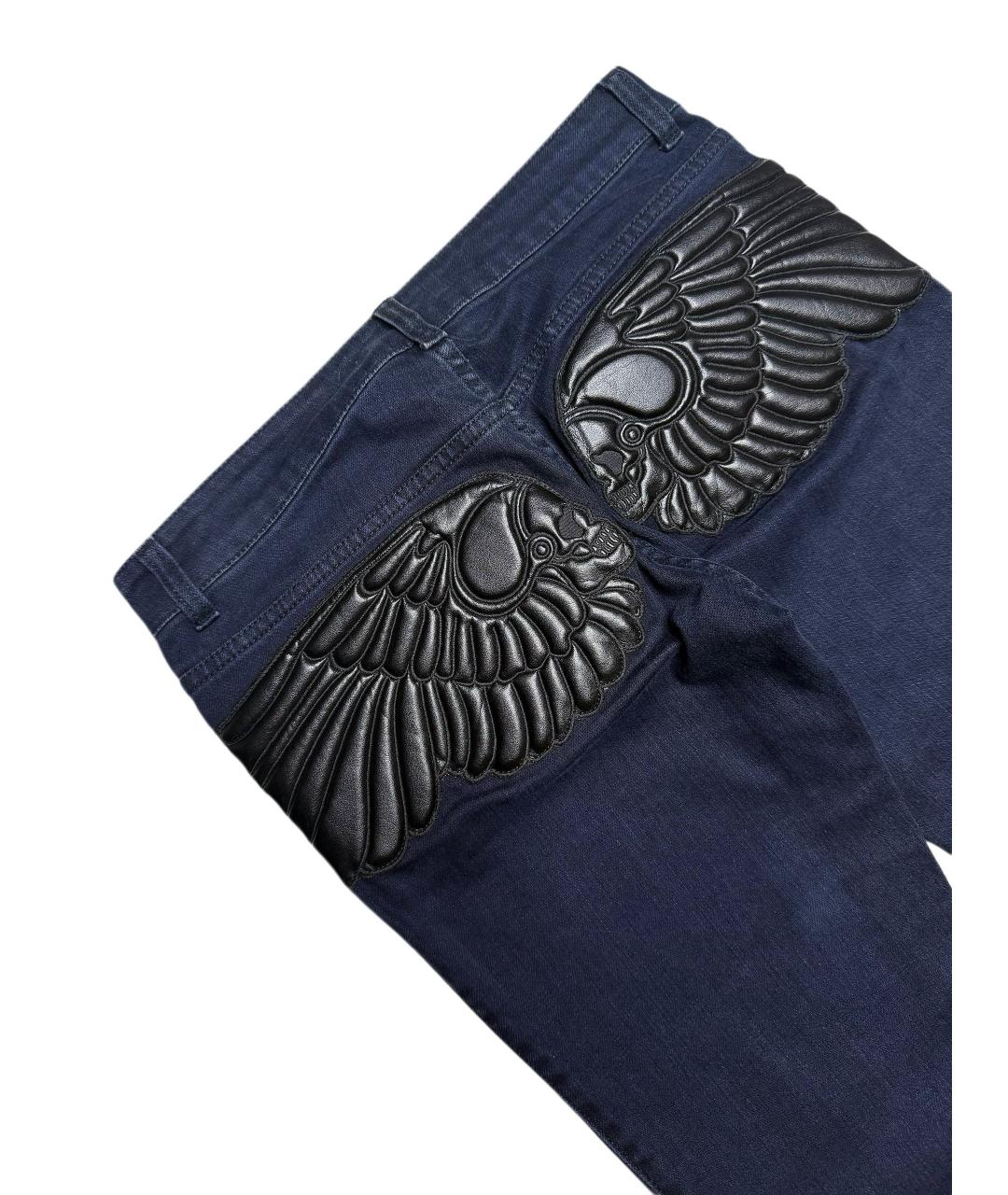 ALEXANDER MCQUEEN Темно-синие хлопко-эластановые джинсы клеш, фото 4