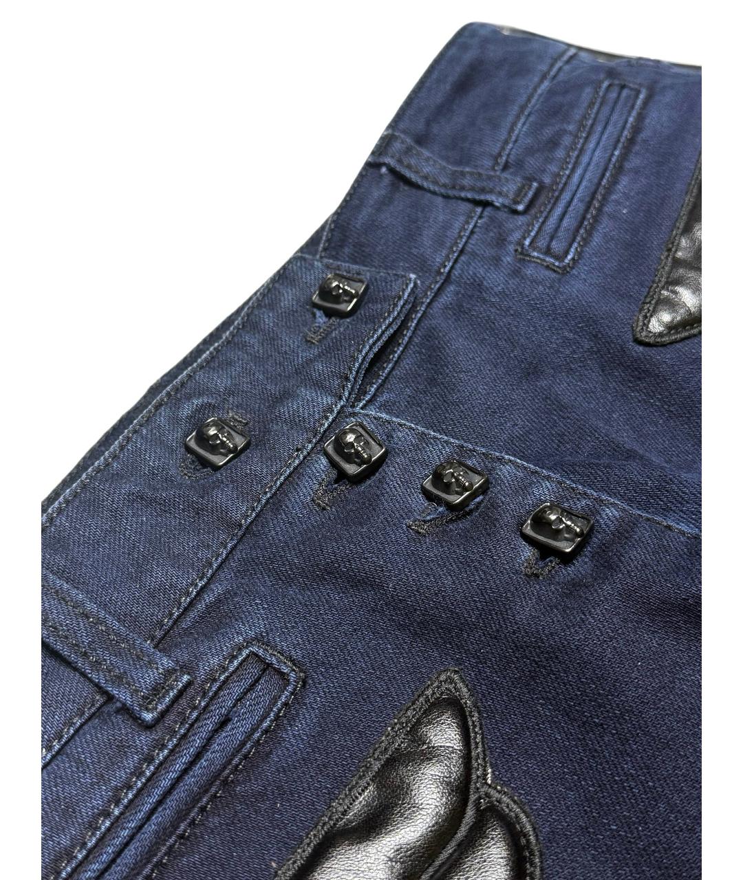 ALEXANDER MCQUEEN Темно-синие хлопко-эластановые джинсы клеш, фото 5