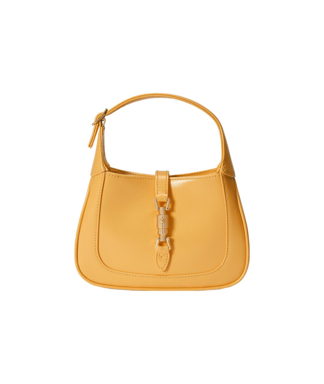 GUCCI Желтая кожаная сумка через плечо, фото 6