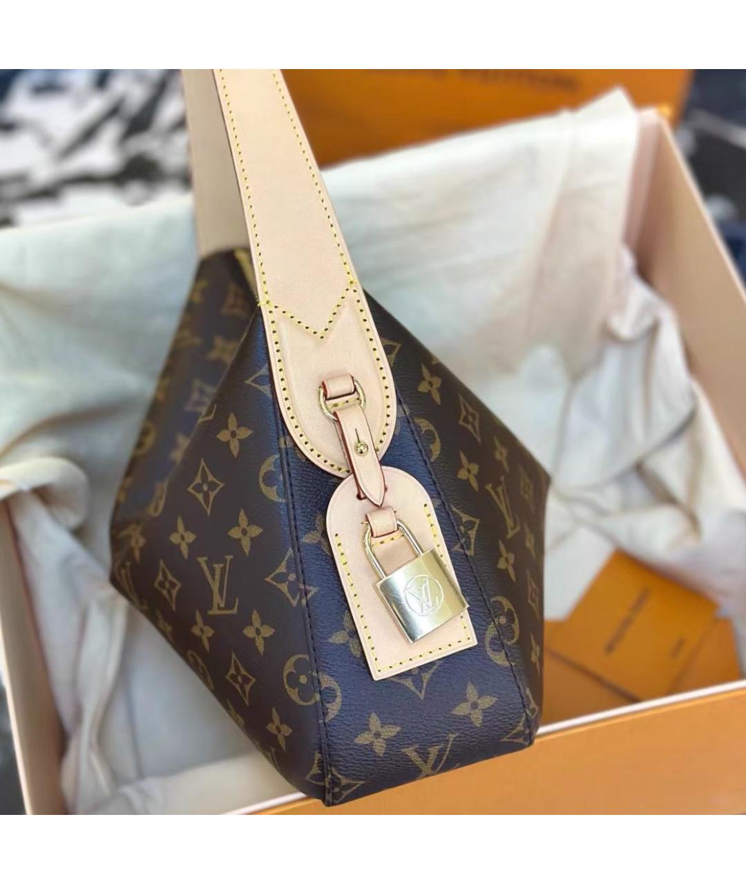 LOUIS VUITTON Коричневая сумка тоут, фото 4