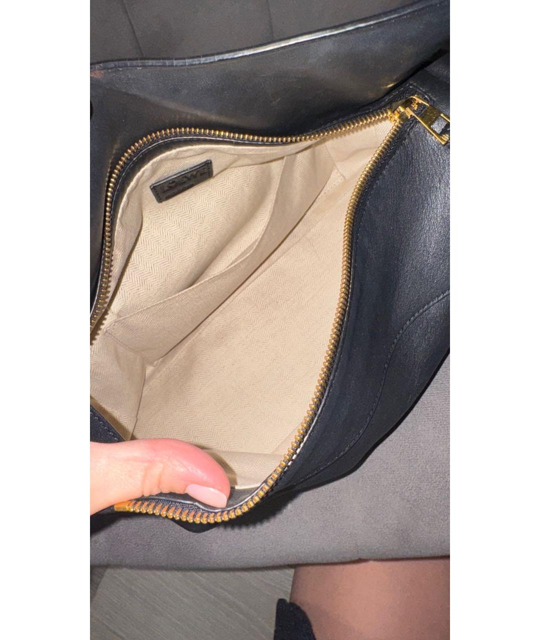 LOEWE Черная кожаная сумка через плечо, фото 4