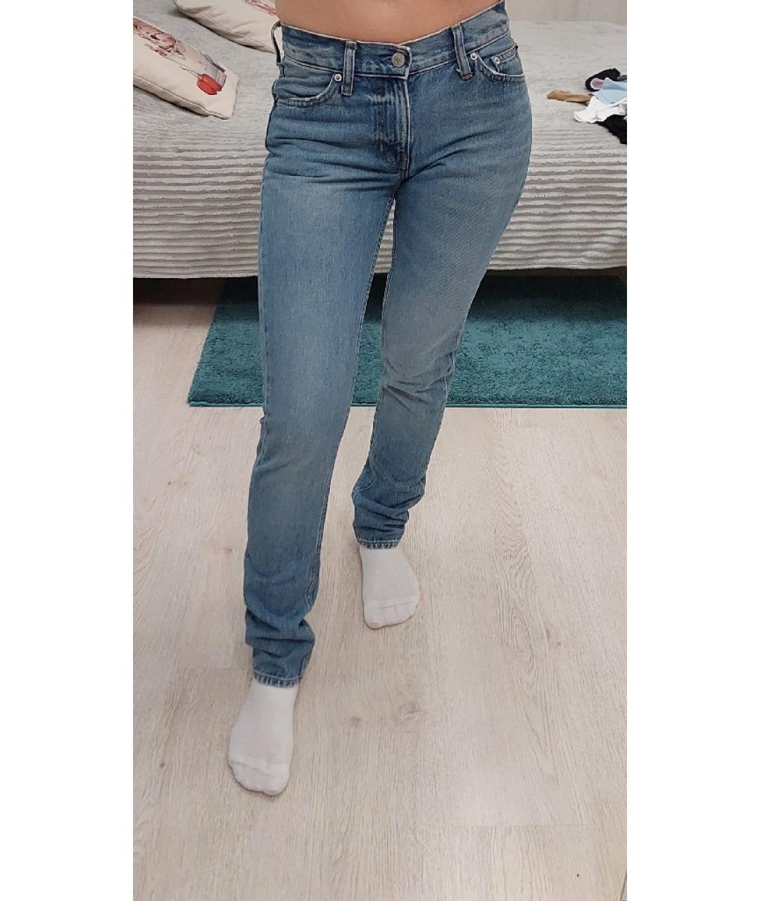 JUST CAVALLI Голубые хлопковые джинсы слим, фото 6