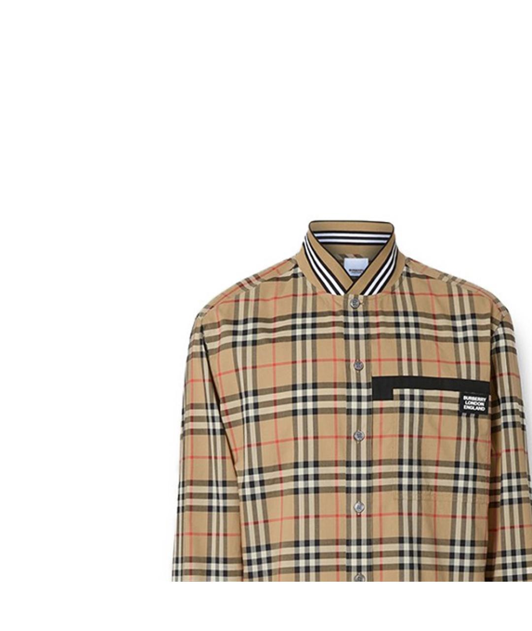BURBERRY Бежевая хлопковая кэжуал рубашка, фото 5