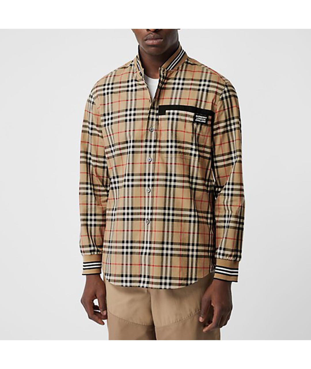 BURBERRY Бежевая хлопковая кэжуал рубашка, фото 4