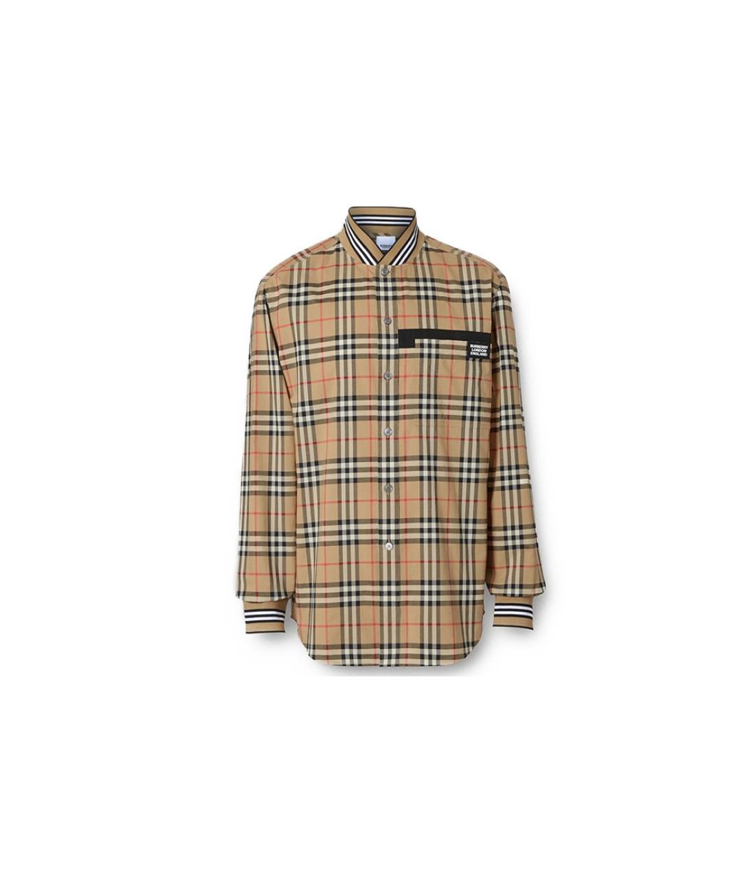 BURBERRY Бежевая хлопковая кэжуал рубашка, фото 6