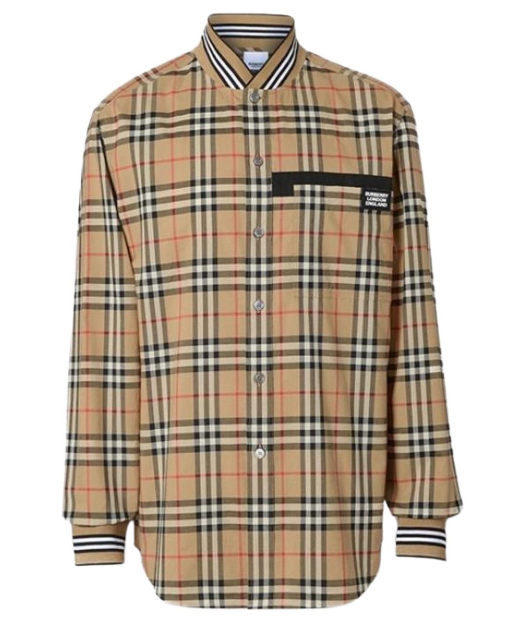 BURBERRY Бежевая хлопковая кэжуал рубашка, фото 1