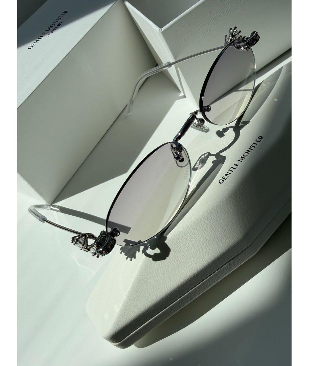 GENTLE MONSTER Серебряные металлические солнцезащитные очки, фото 4