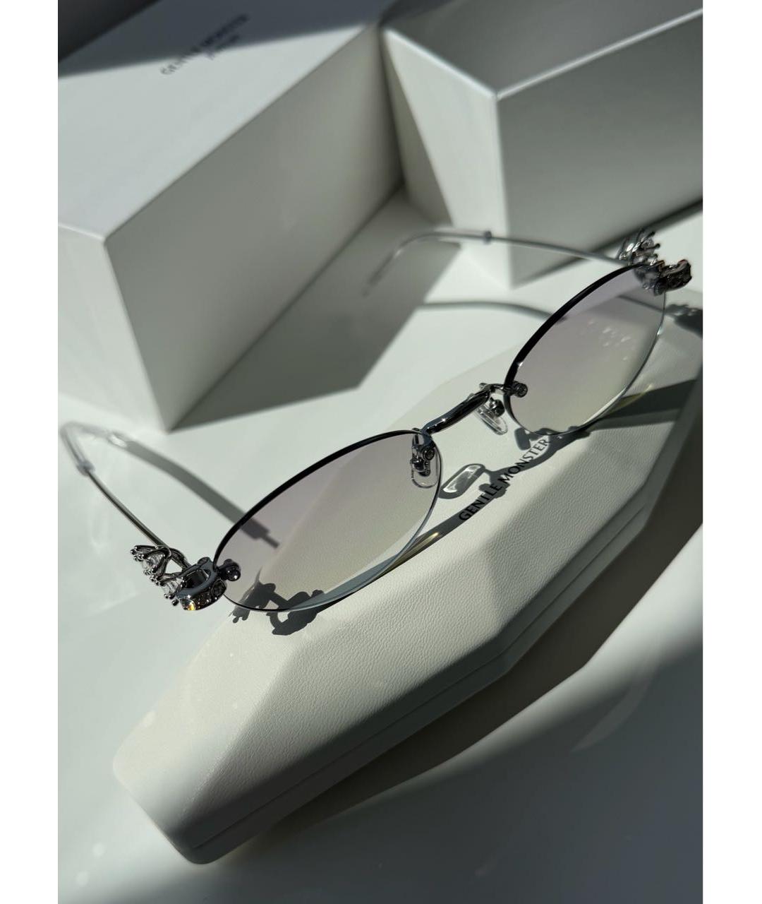 GENTLE MONSTER Серебряные металлические солнцезащитные очки, фото 5