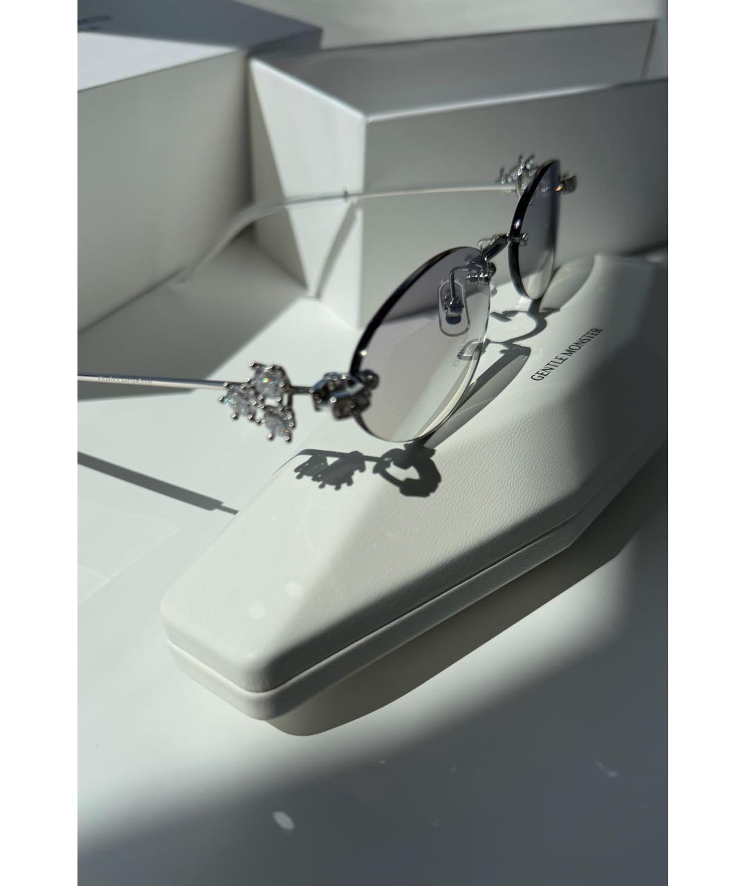 GENTLE MONSTER Серебряные металлические солнцезащитные очки, фото 3