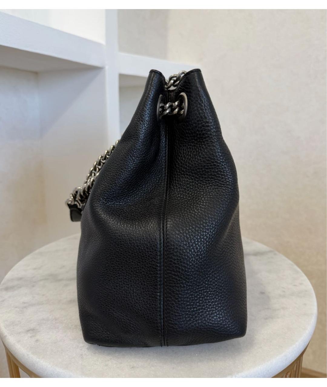 GUCCI Черная кожаная сумка тоут, фото 7