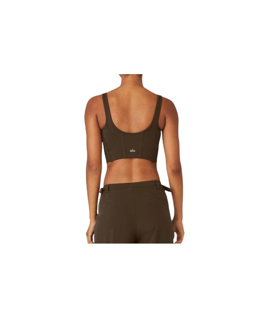 ALO YOGA Коричневая майка, фото 2