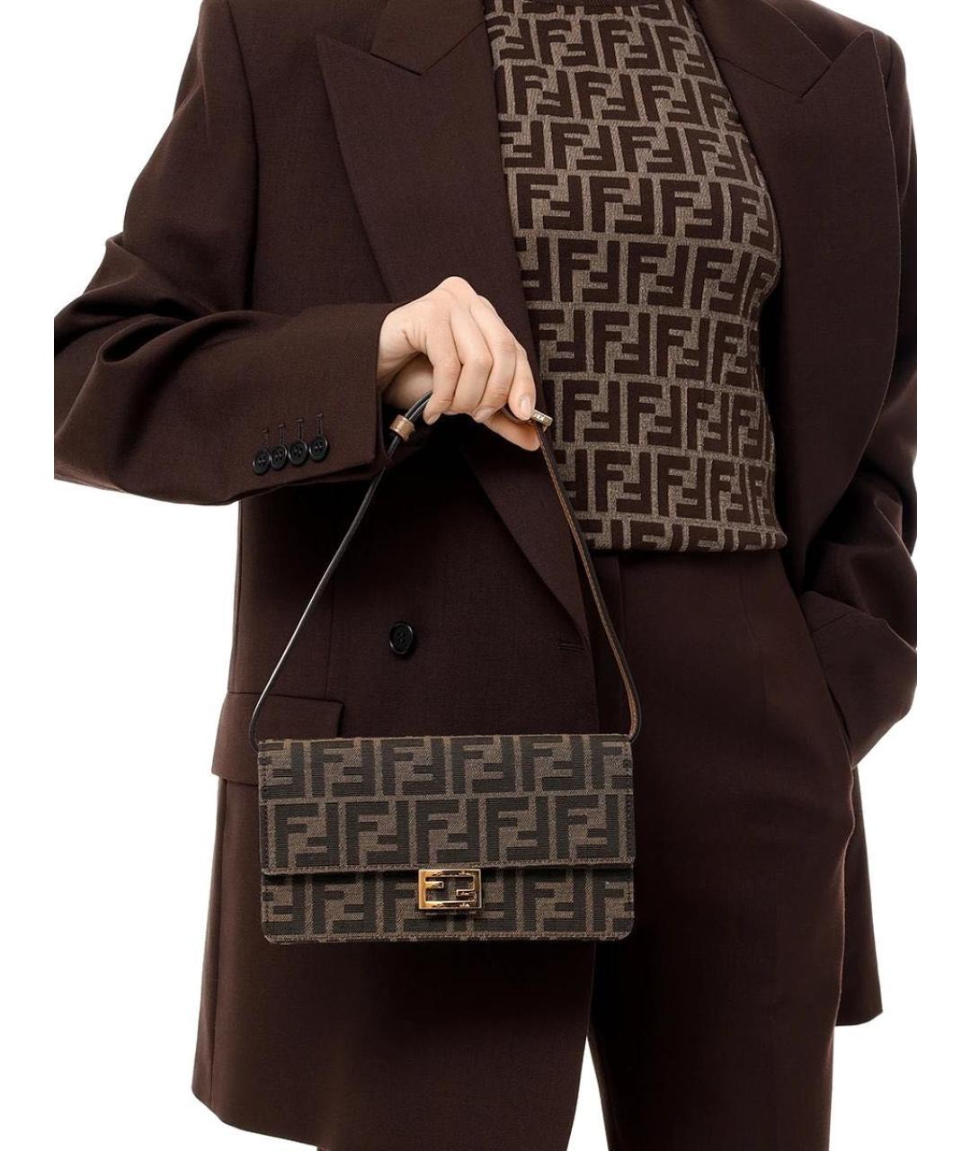 FENDI Коричневая сумка через плечо, фото 3
