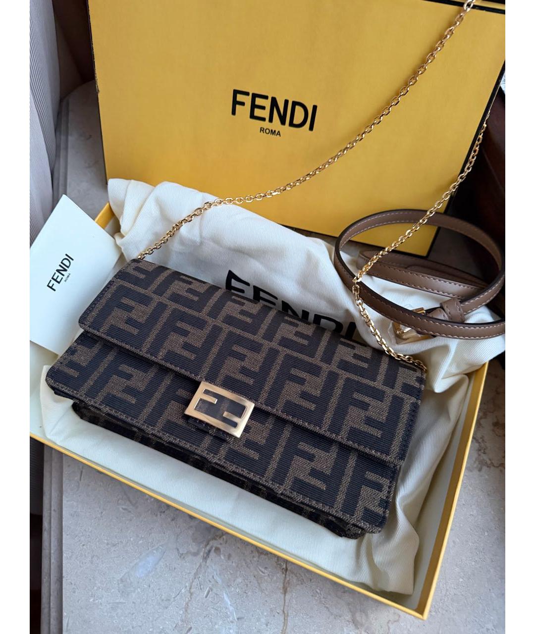 FENDI Коричневая сумка через плечо, фото 8