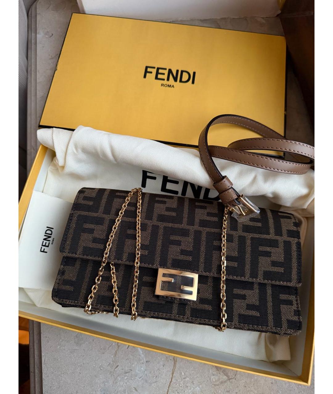 FENDI Коричневая сумка через плечо, фото 6