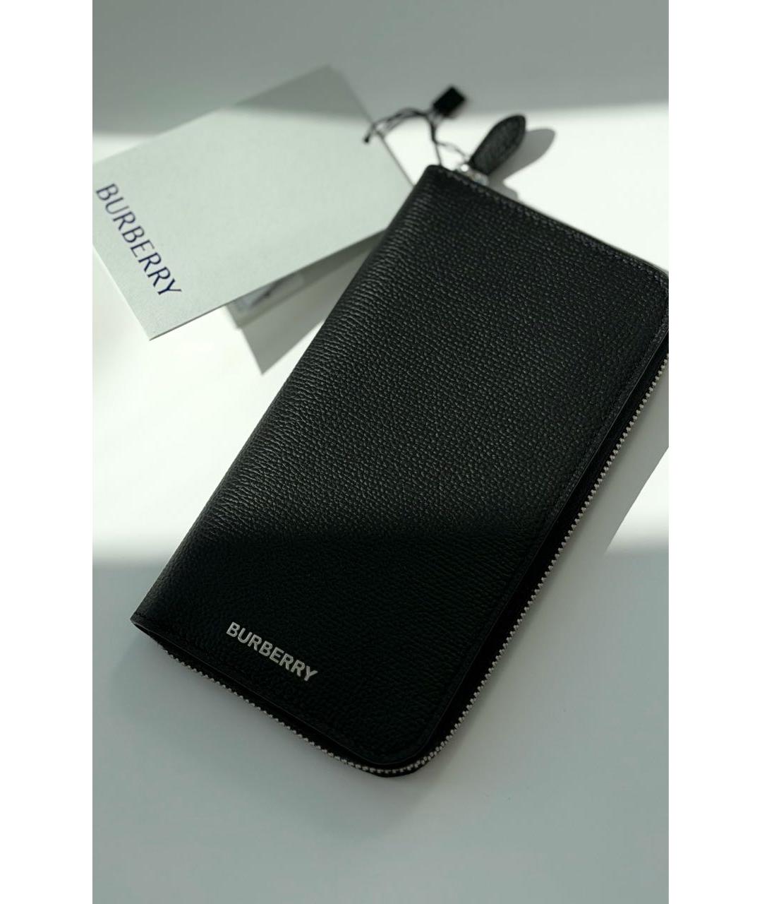 BURBERRY Черный кожаный кошелек, фото 2