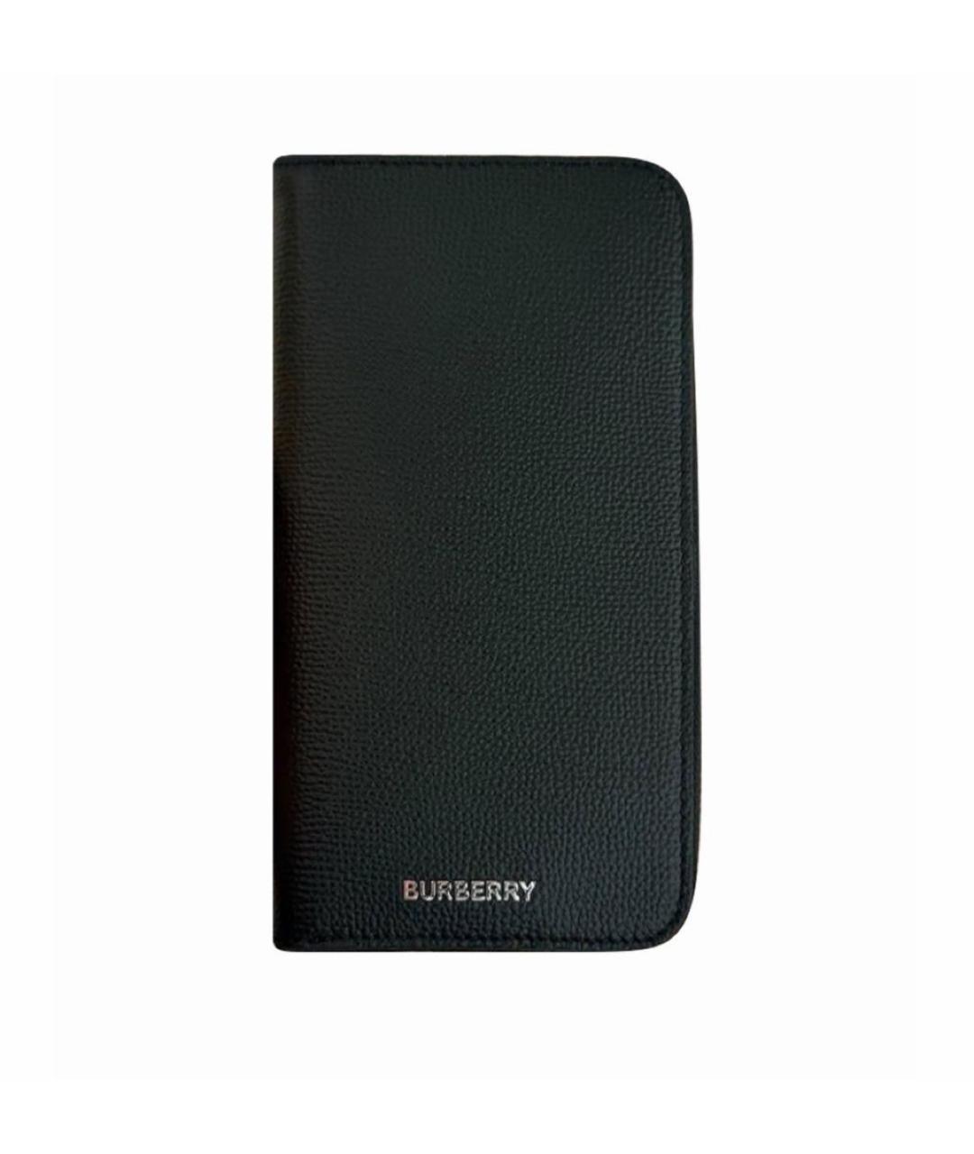 BURBERRY Черный кожаный кошелек, фото 1