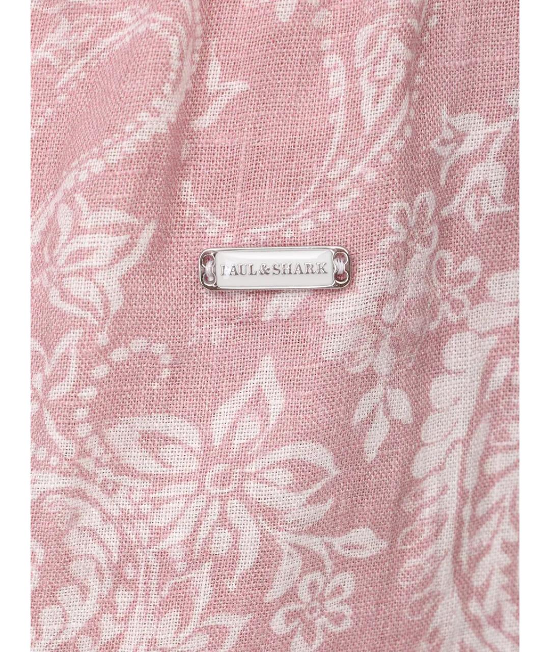 PAUL & SHARK Розовые льняные шорты, фото 6