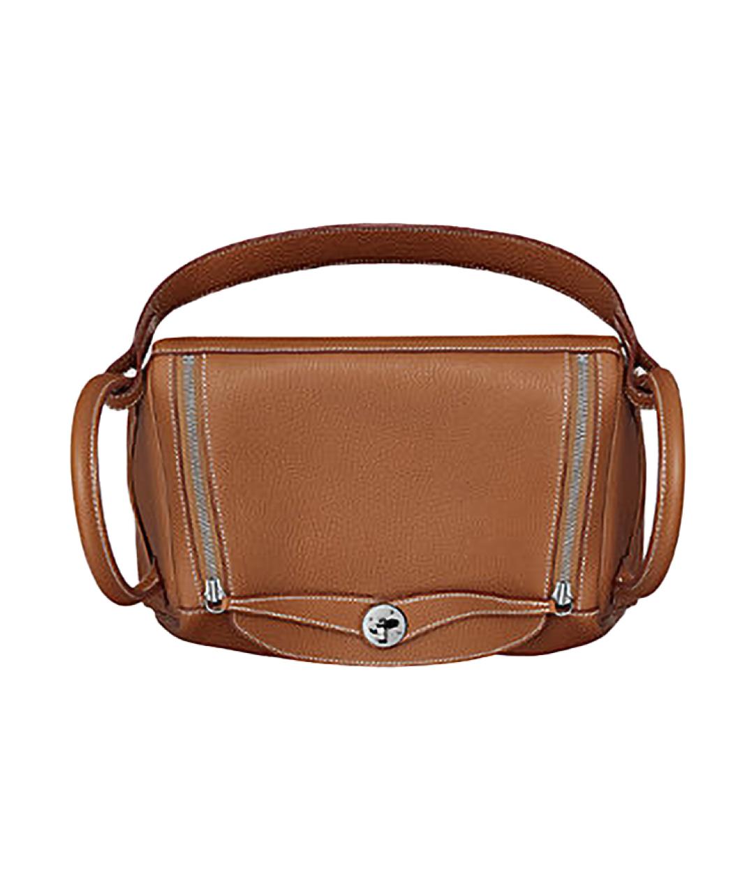 HERMES Коричневая кожаная сумка через плечо, фото 4