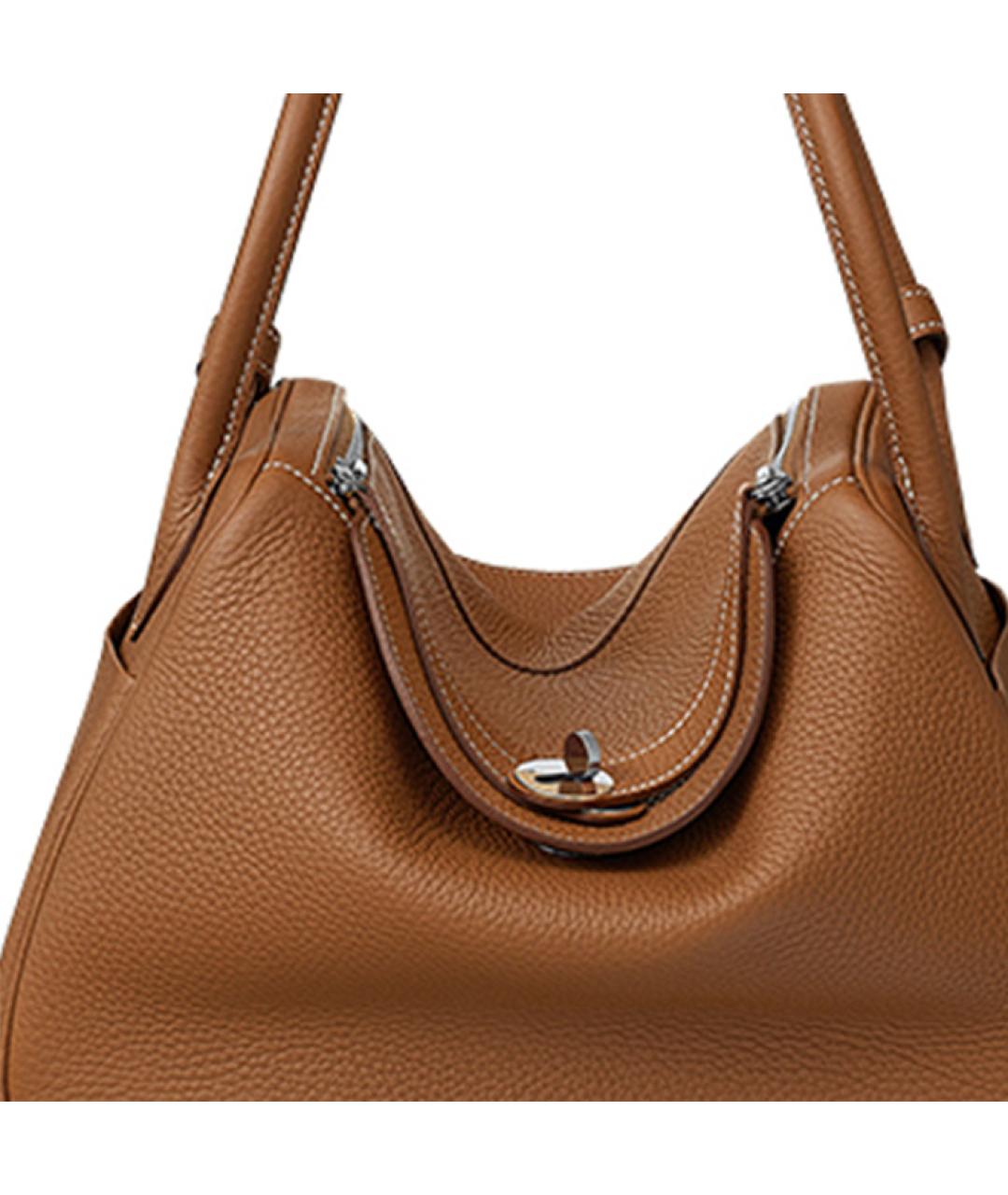 HERMES Коричневая кожаная сумка через плечо, фото 5