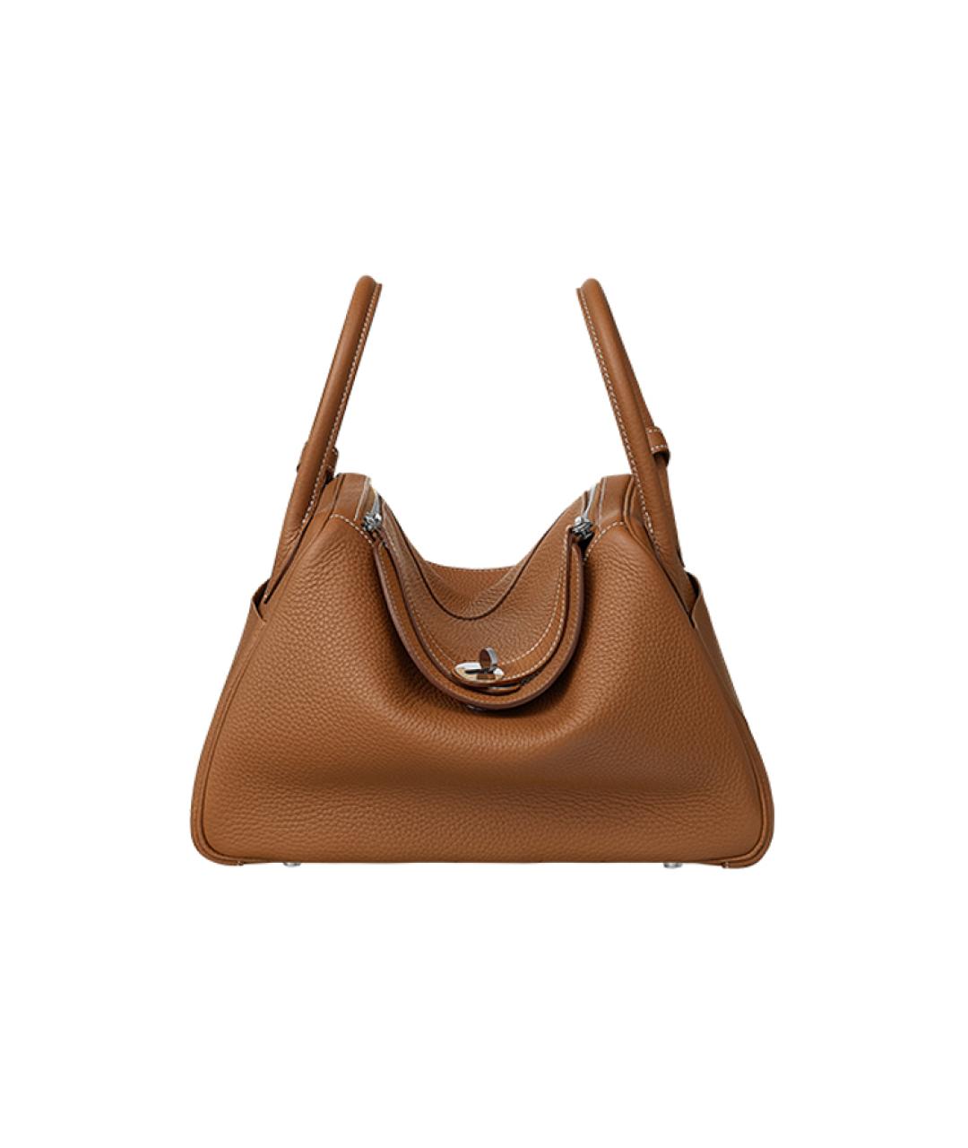 HERMES Коричневая кожаная сумка через плечо, фото 6