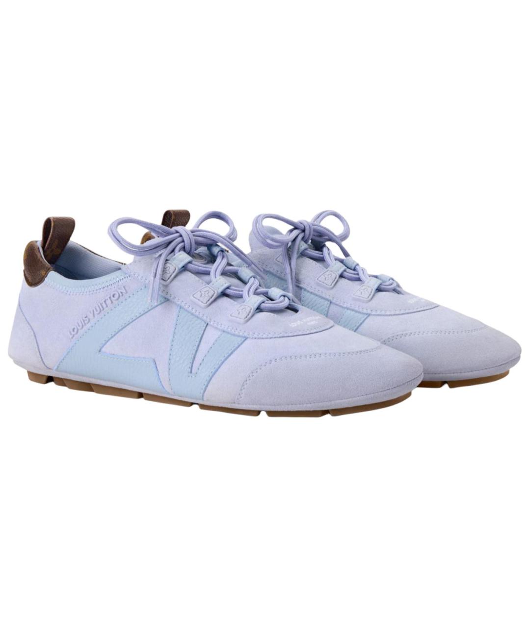 LOUIS VUITTON Фиолетовые кожаные кеды, фото 3