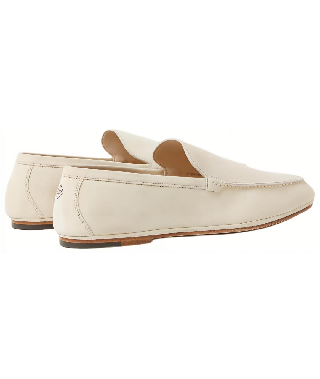 LORO PIANA Бежевые кожаные туфли, фото 4