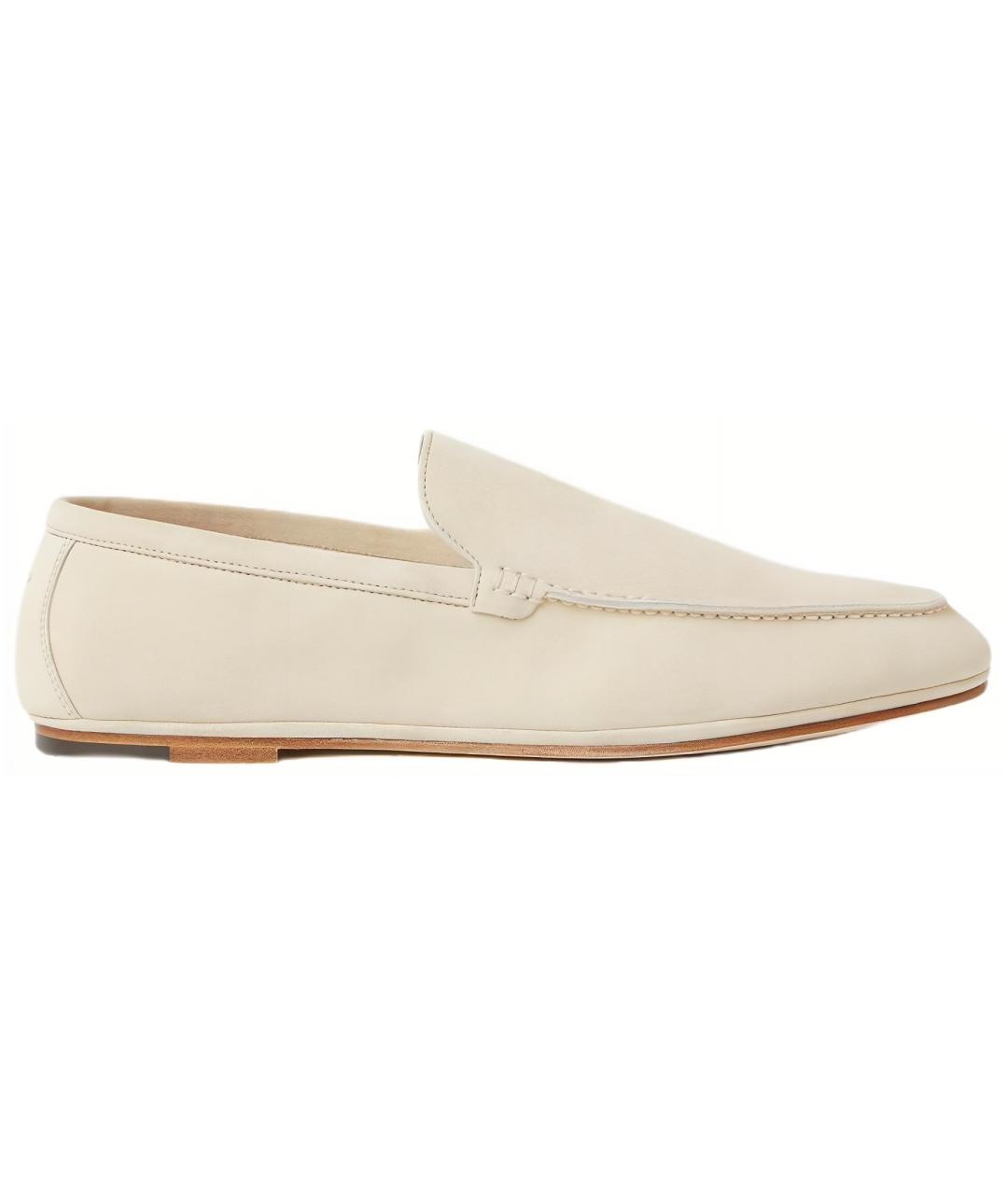 LORO PIANA Бежевые кожаные туфли, фото 1