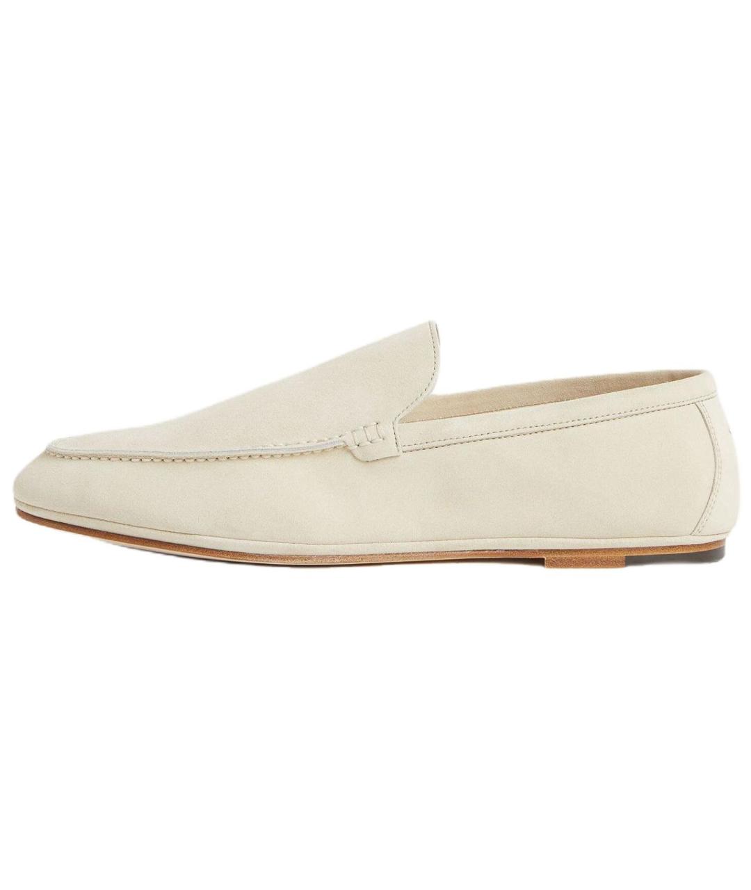 LORO PIANA Бежевые кожаные туфли, фото 2