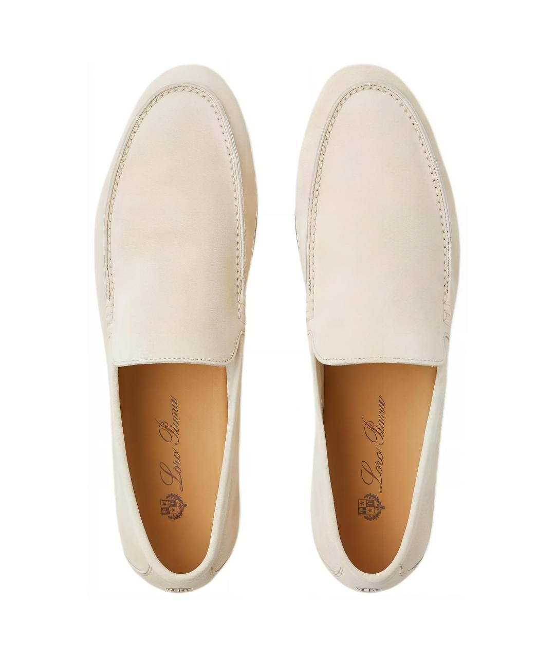 LORO PIANA Бежевые кожаные туфли, фото 5