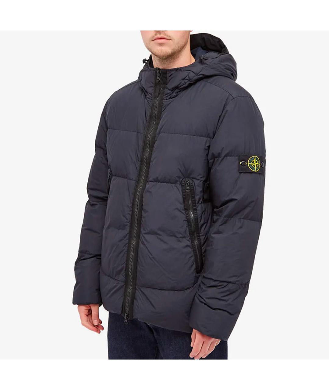 STONE ISLAND Темно-синий пуховик, фото 4