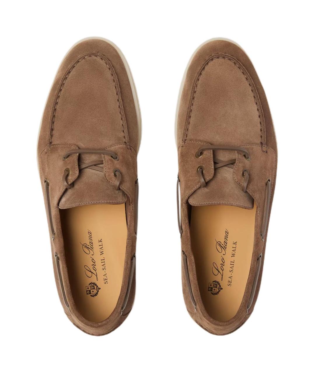 LORO PIANA Коричневые кожаные туфли, фото 5