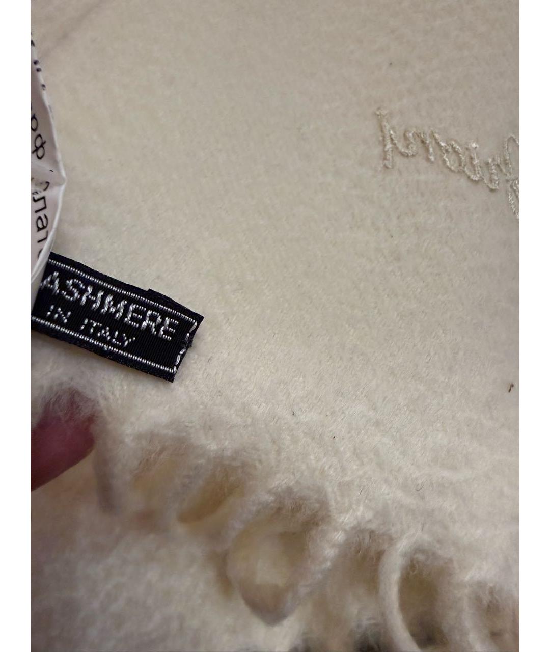 BRIONI Белый кашемировый шарф, фото 3