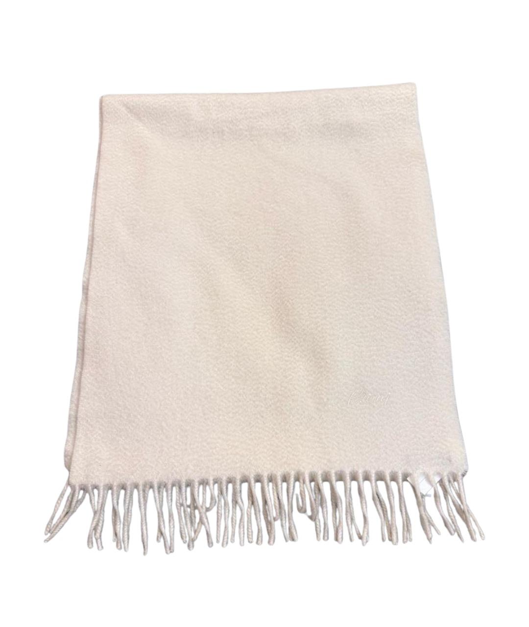 BRIONI Белый кашемировый шарф, фото 1