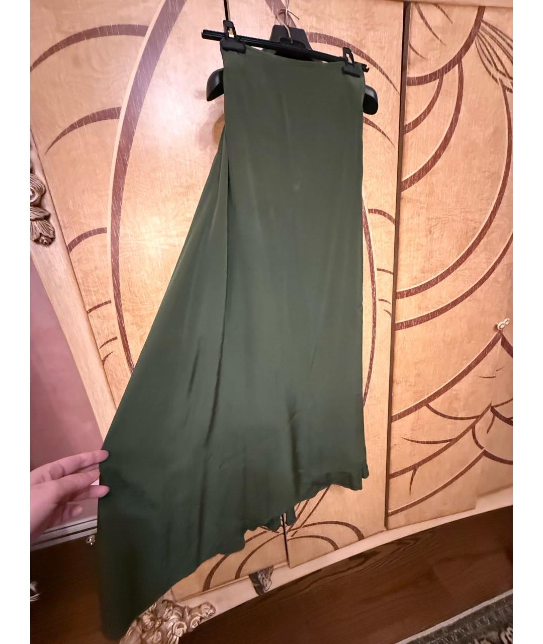 KENZO Зеленая шелковая юбка макси, фото 2