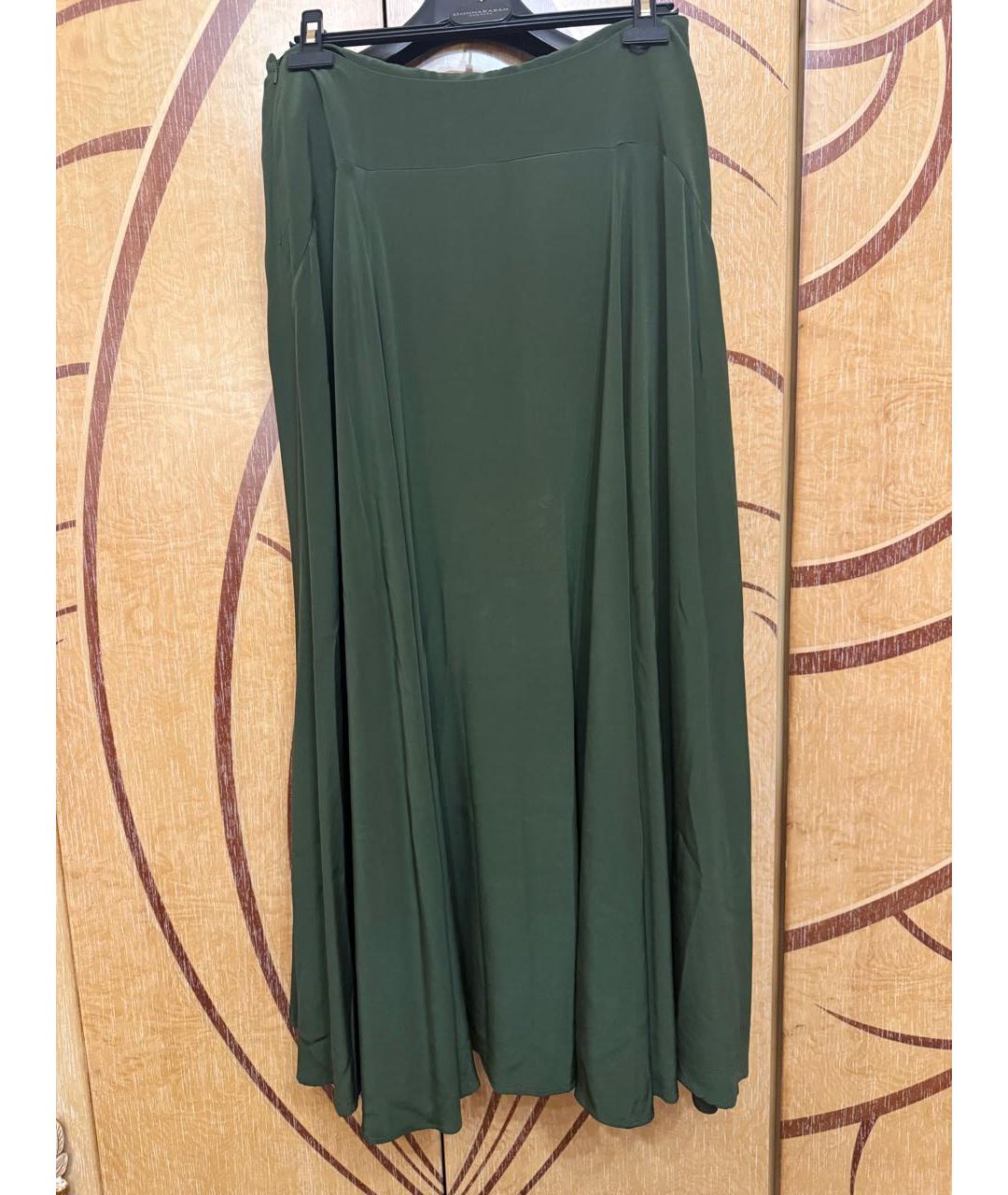 KENZO Зеленая шелковая юбка макси, фото 5