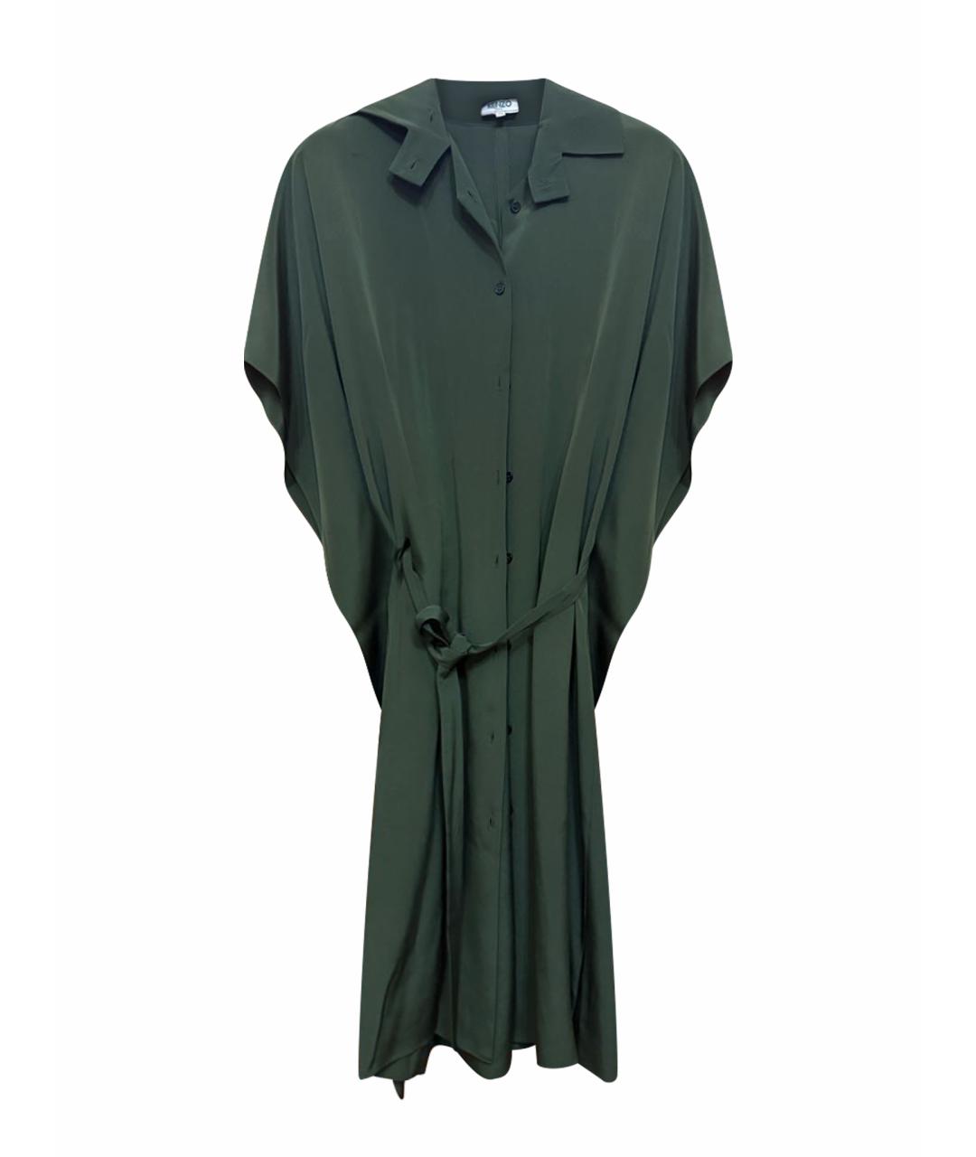 KENZO Зеленая шелковая блузы, фото 1