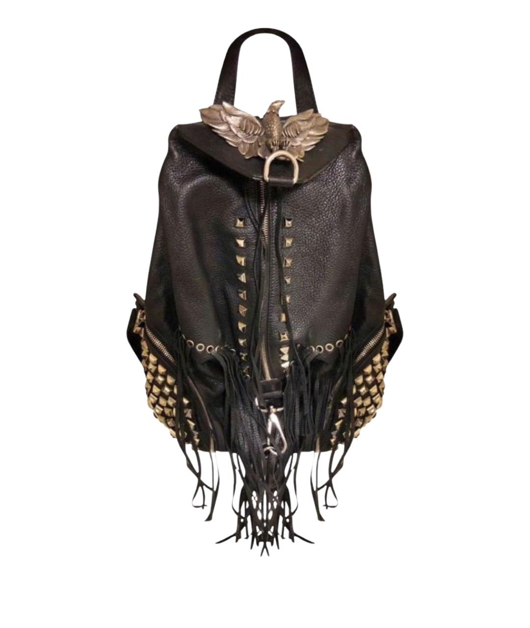 PHILIPP PLEIN Черный кожаный рюкзак, фото 1