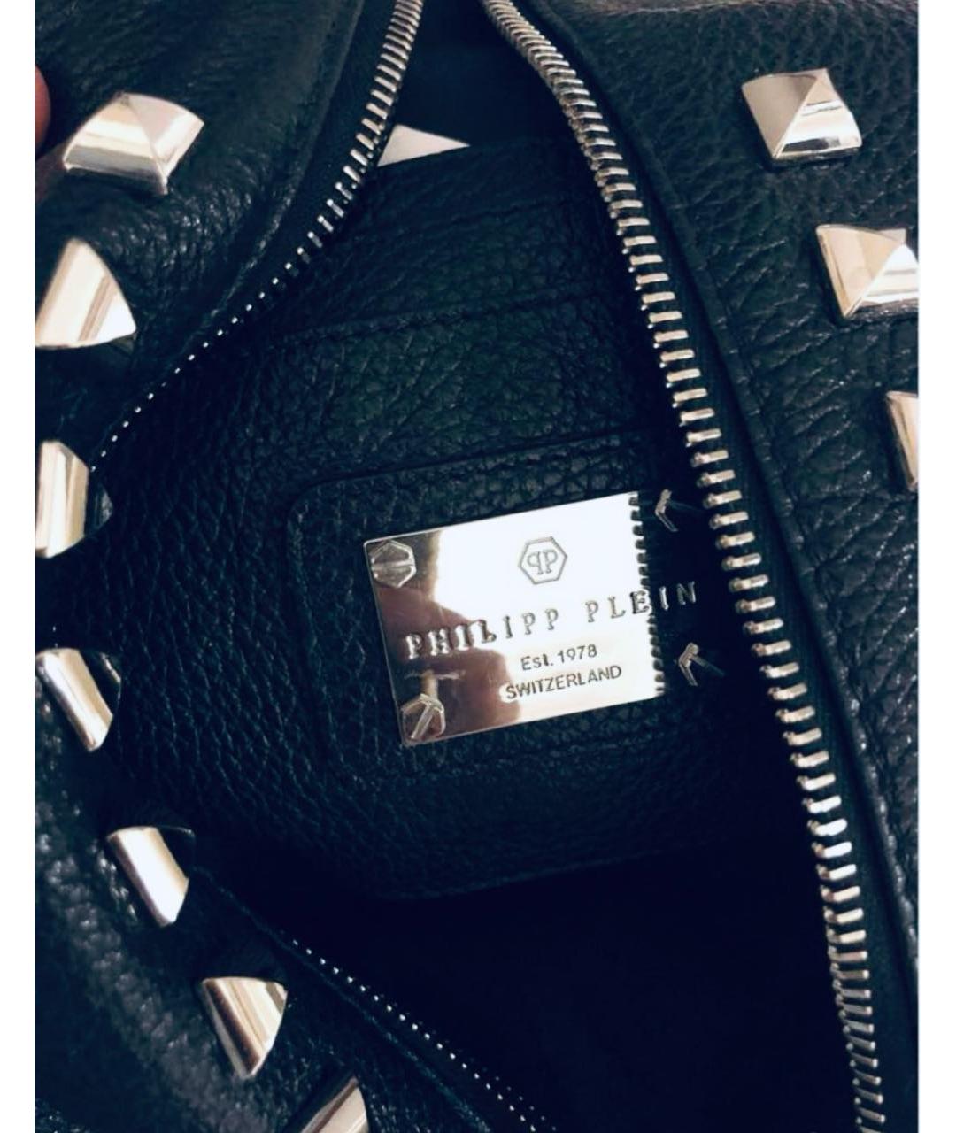 PHILIPP PLEIN Черный кожаный рюкзак, фото 5