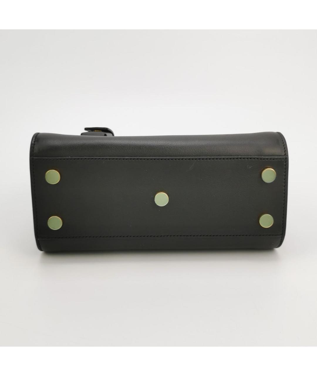 SAINT LAURENT Черная кожаная сумка с короткими ручками, фото 7