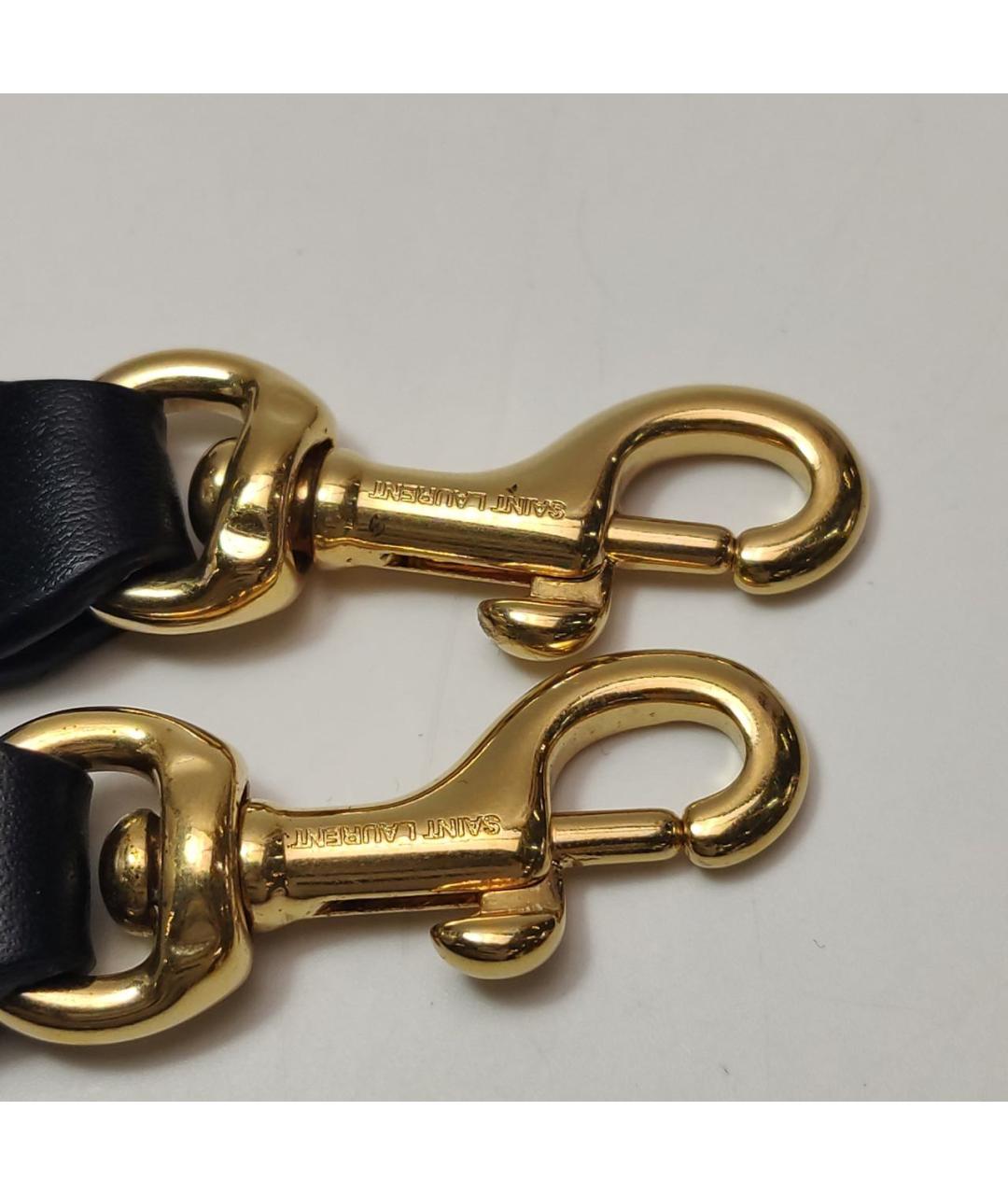 SAINT LAURENT Черная кожаная сумка с короткими ручками, фото 8