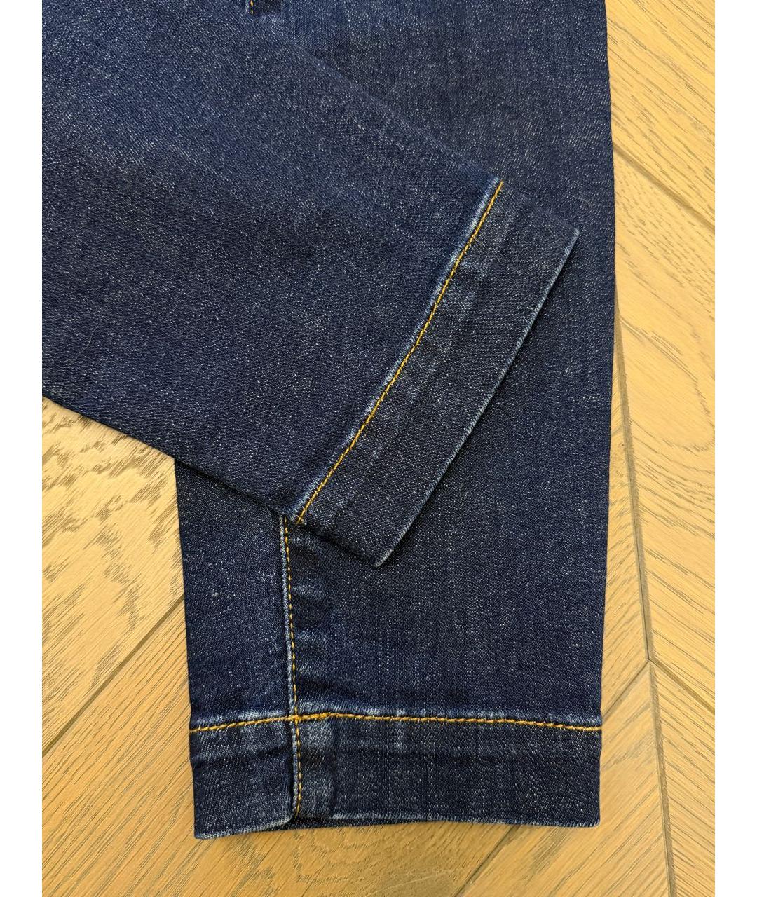 DOLCE&GABBANA Темно-синие хлопко-эластановые джинсы слим, фото 7