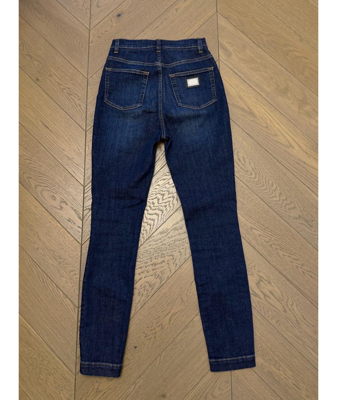 DOLCE&GABBANA Темно-синие хлопко-эластановые джинсы слим, фото 2